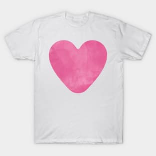 Pink Watercolor Heart Shape T-Shirt